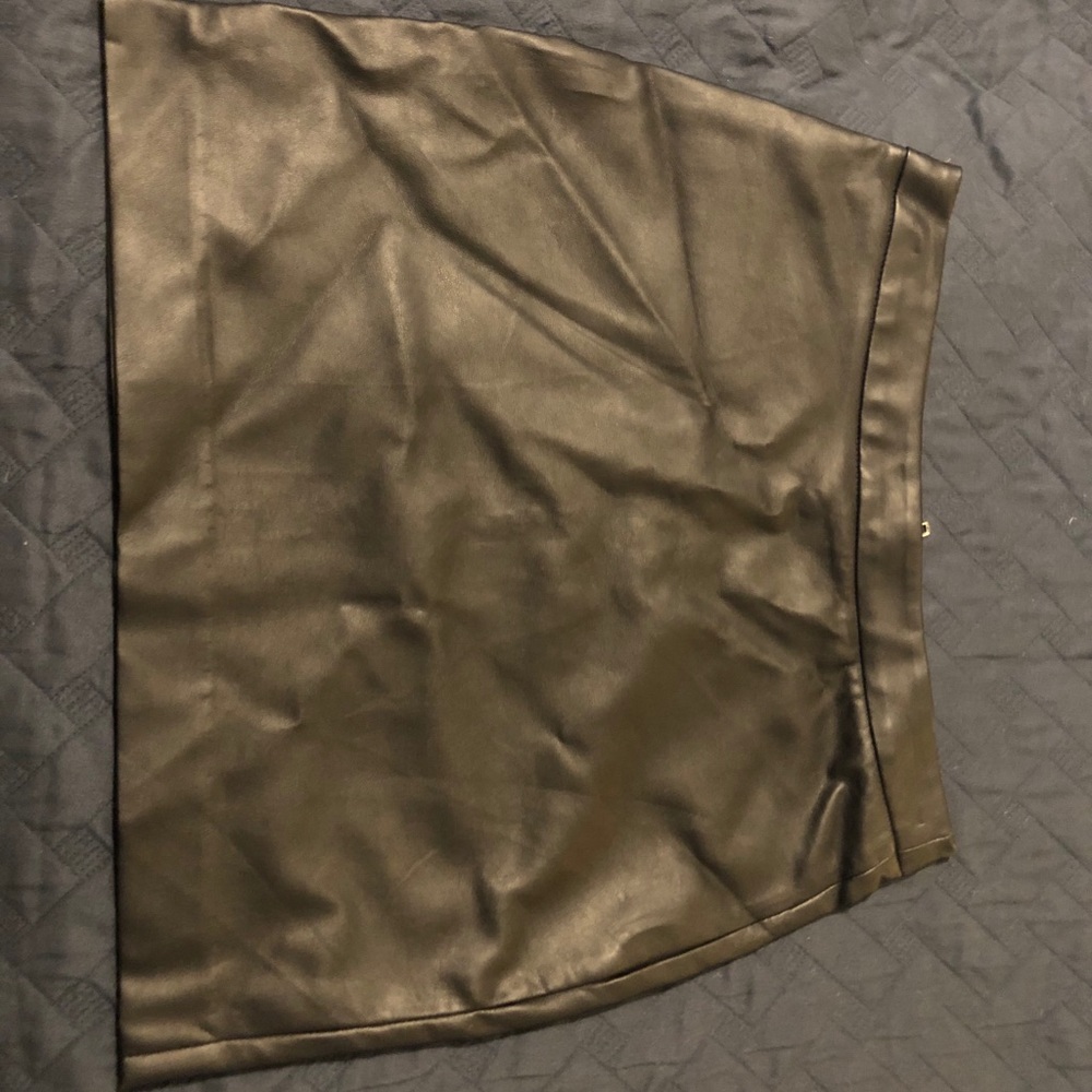 Black leather skirt